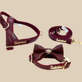 Load image into Gallery viewer, Red Wine Collar, Bow Tie and Leash
