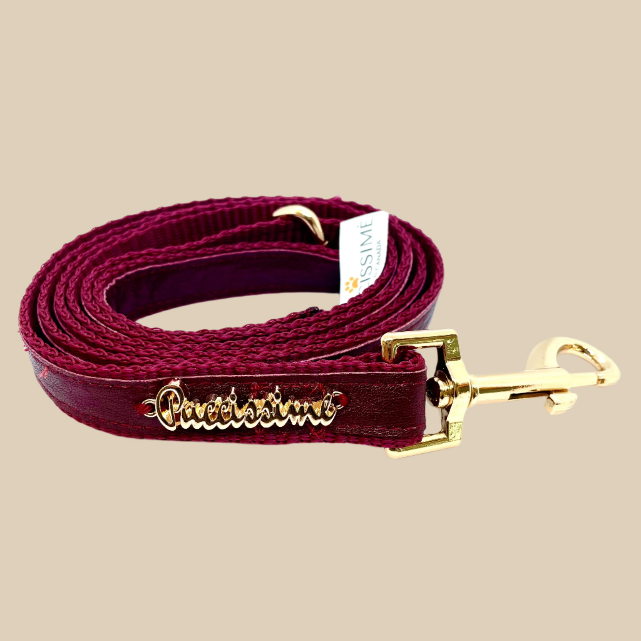 Red Wine Collar, Bow Tie and Leash