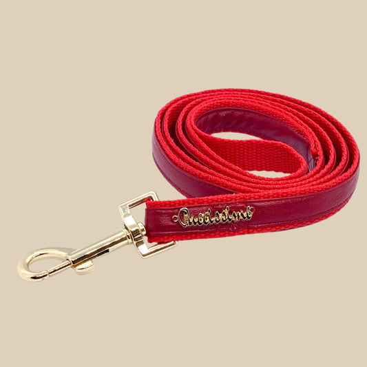Cherry Red Leather Leash