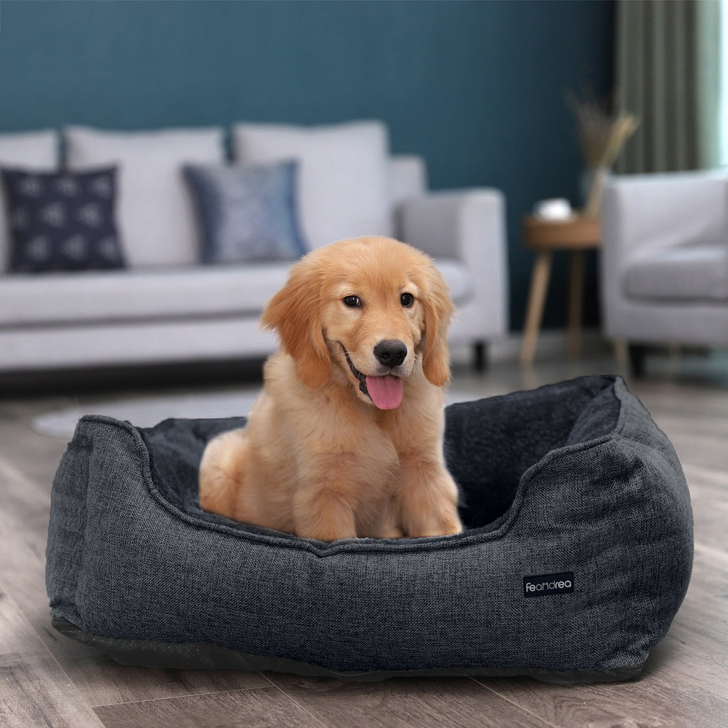 FEANDREA Dark Grey Bed | SMALL