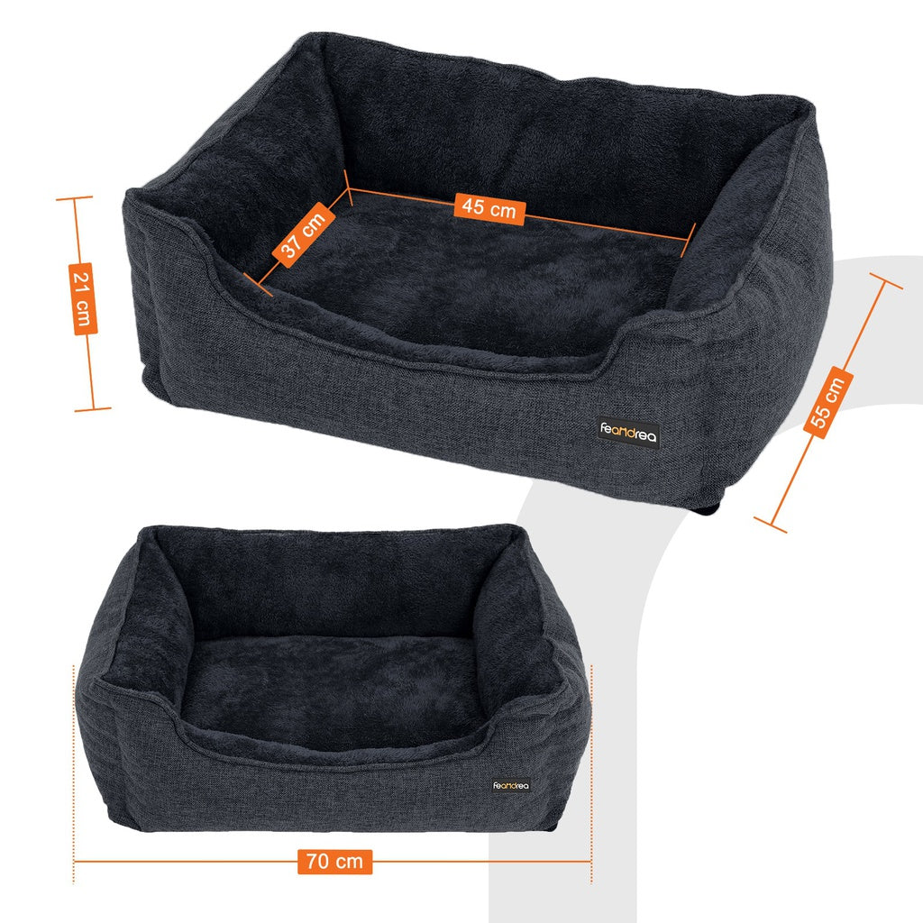 FEANDREA Dark Grey Bed | SMALL