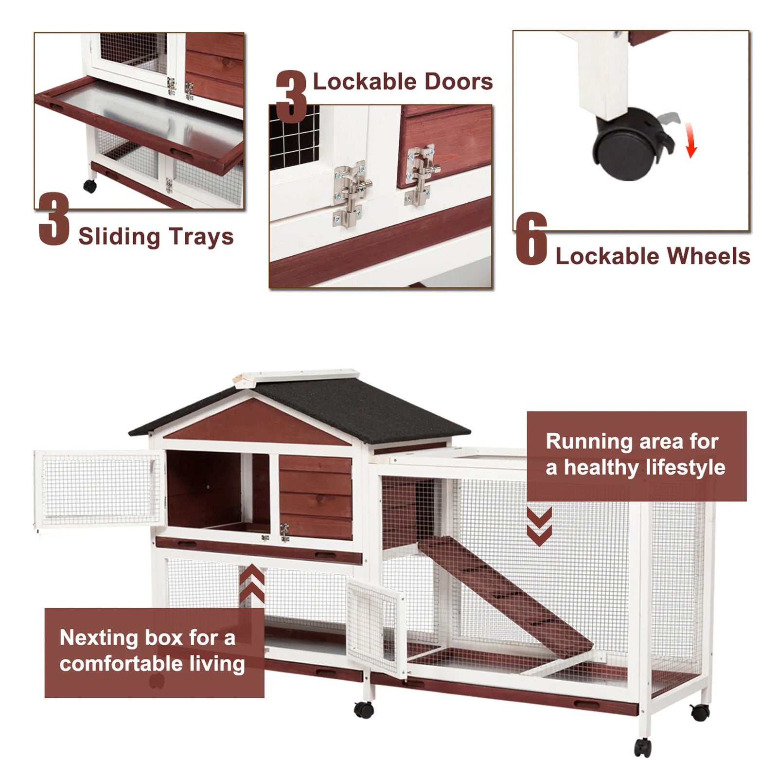 Large Double Storey Rabbit Cage