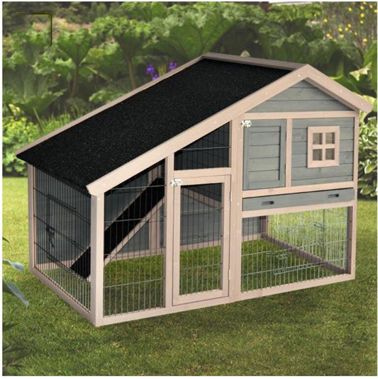 Grey Chicken Coop Rabbit Hutch