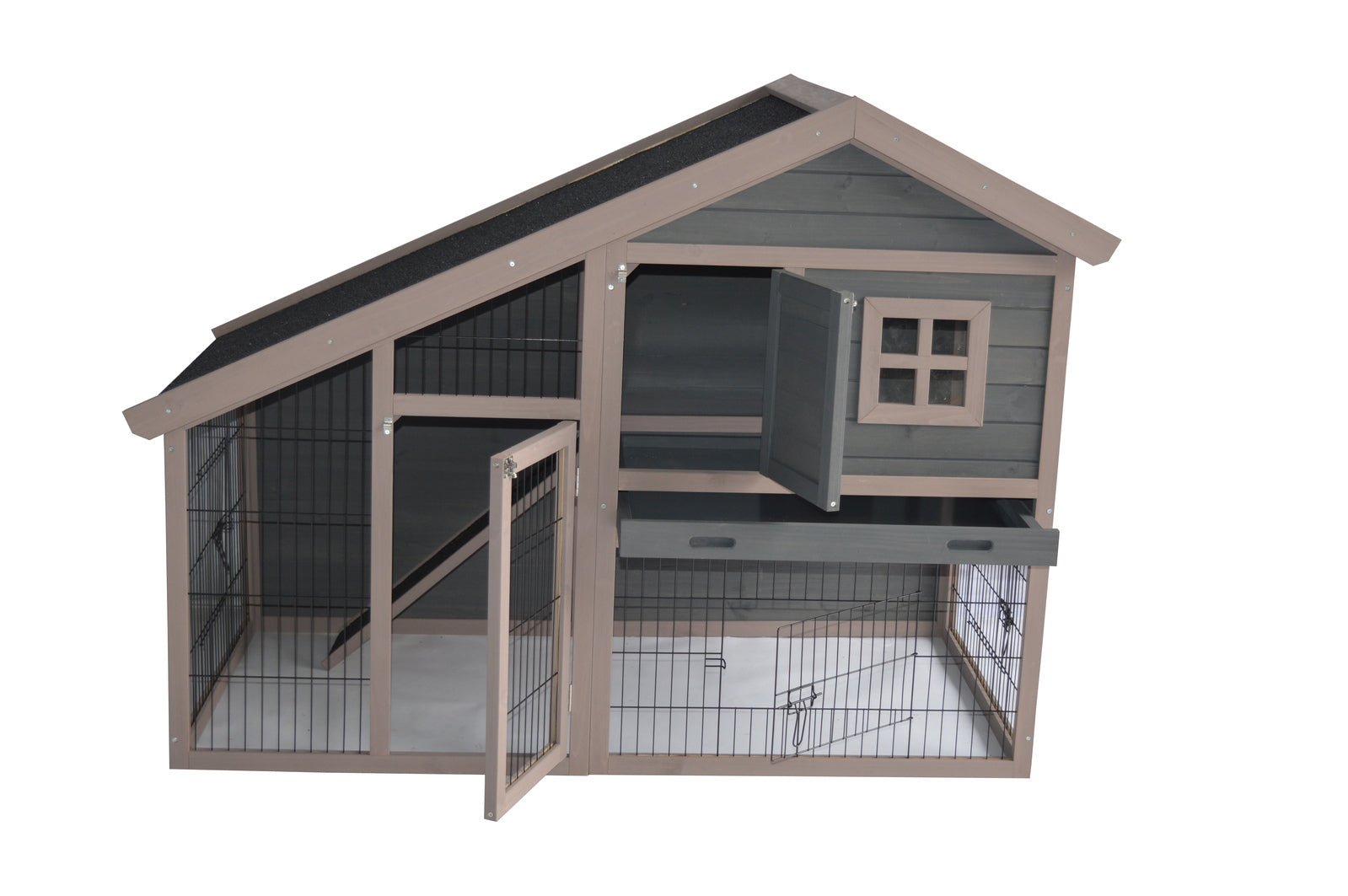 Grey Chicken Coop Rabbit Hutch