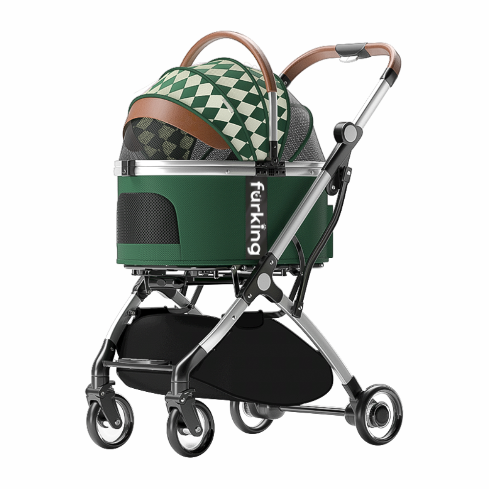 Fur King Lux Pet Pram | Black