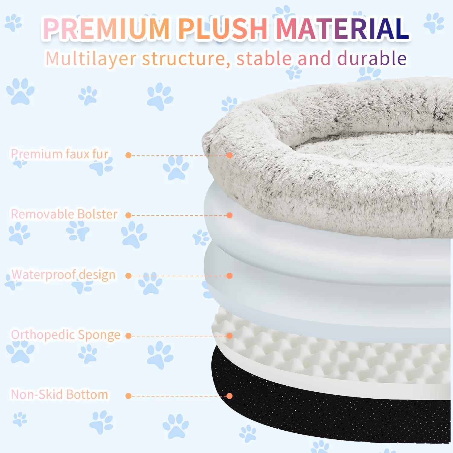 Fluffy Donut Shaped Pet Bed | MEDIUM