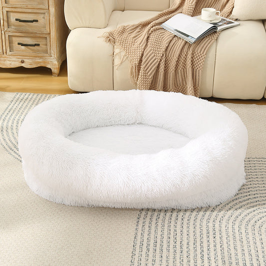 Fluffy Donut Shaped Pet Bed | LARGE