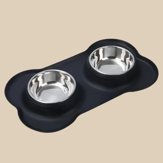 Stainless Steel Double Pet Bowl Set