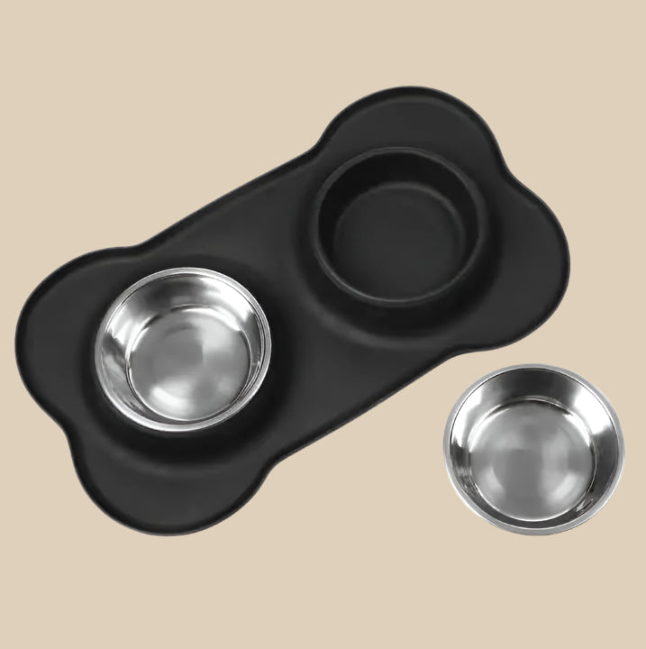 Stainless Steel Double Pet Bowl Set