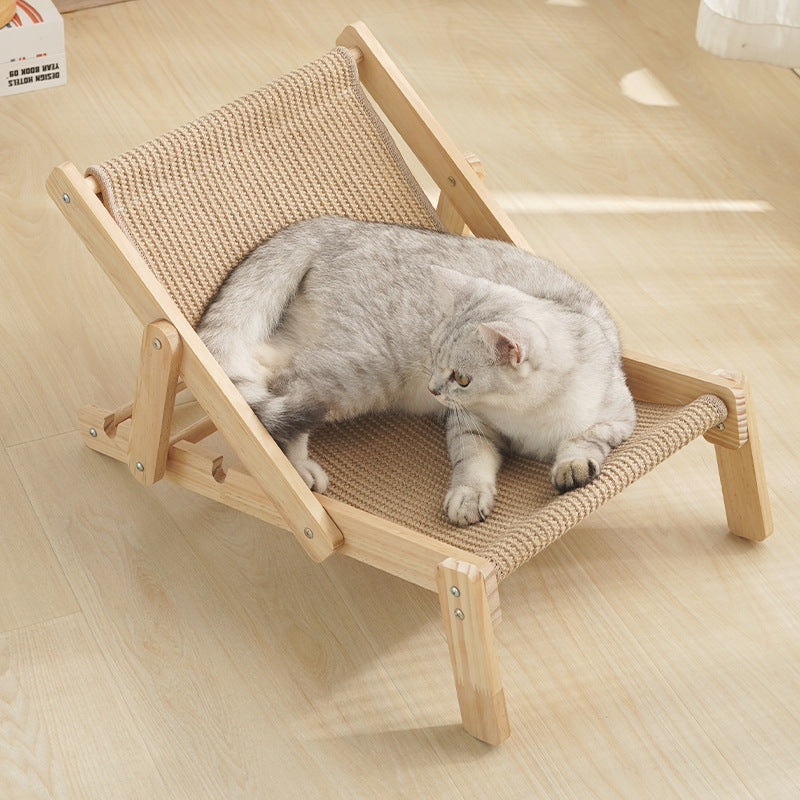 Adjustable Wooden Cat Lounge Chair