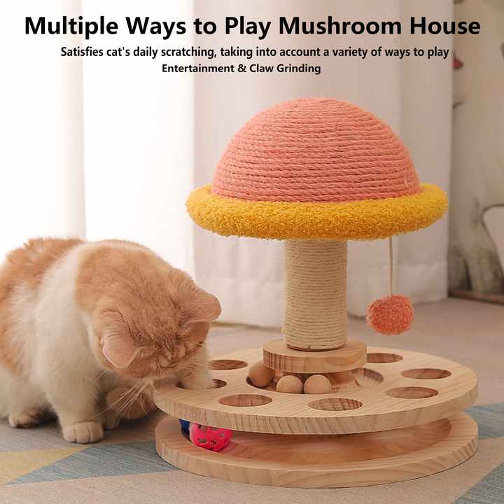 Interactive Mushroom Cat Scratching Post