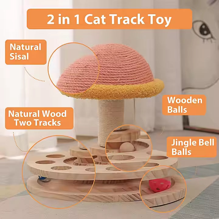 Interactive Mushroom Cat Scratching Post
