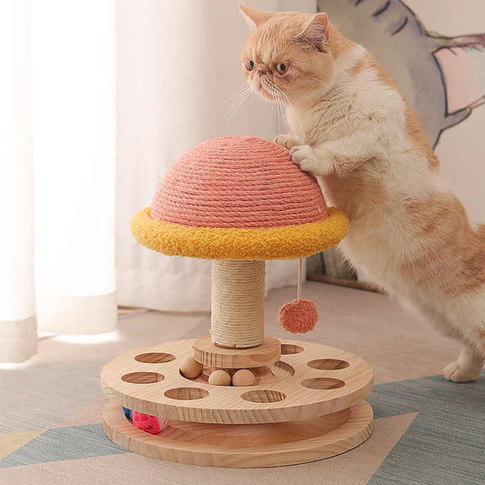 Interactive Mushroom Cat Scratching Post