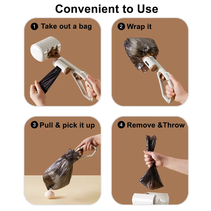 White Portable Dog Poop Scooper