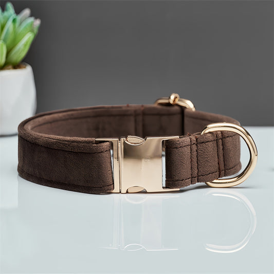 Dark Brown Collar with Metal Buckle