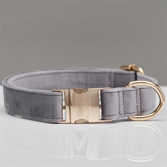 Grey Collar with Metal Buckle