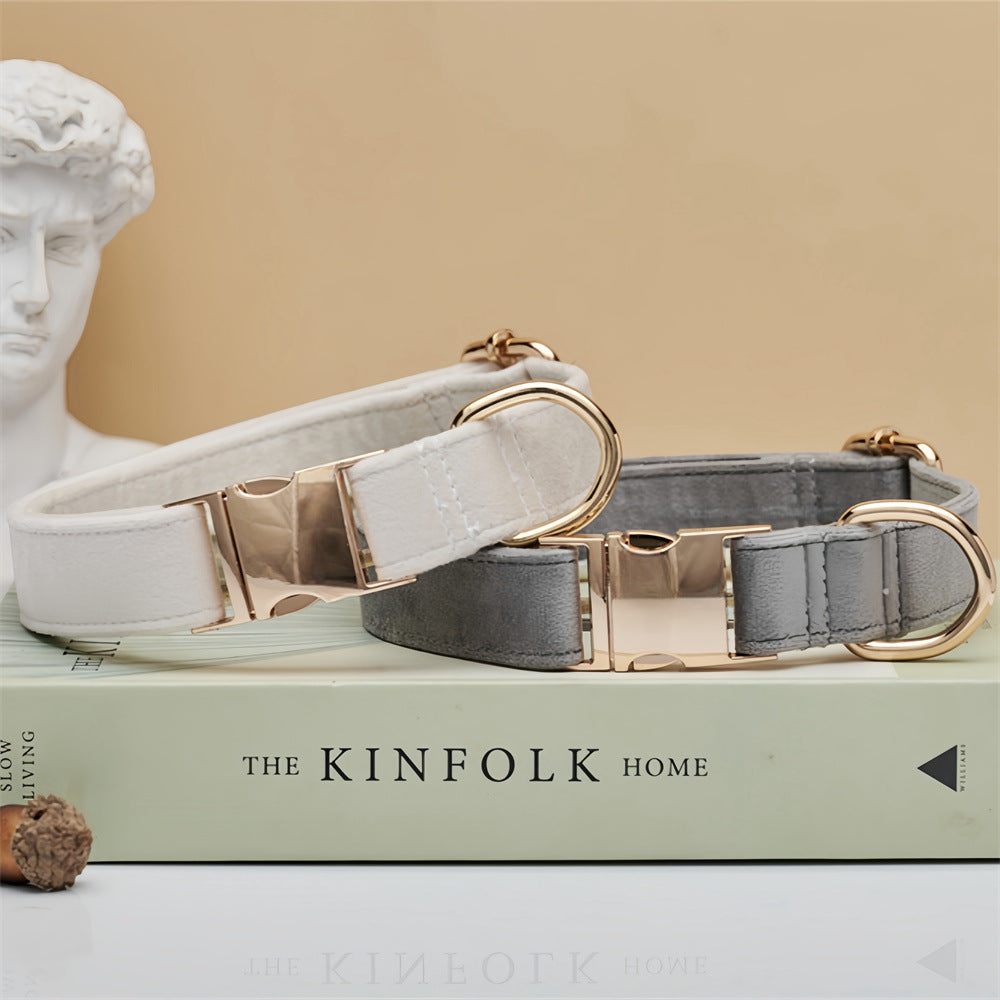 Beige Collar with Metal Buckle