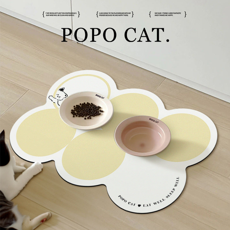 White And Yellow Absorbent Feeding Mat