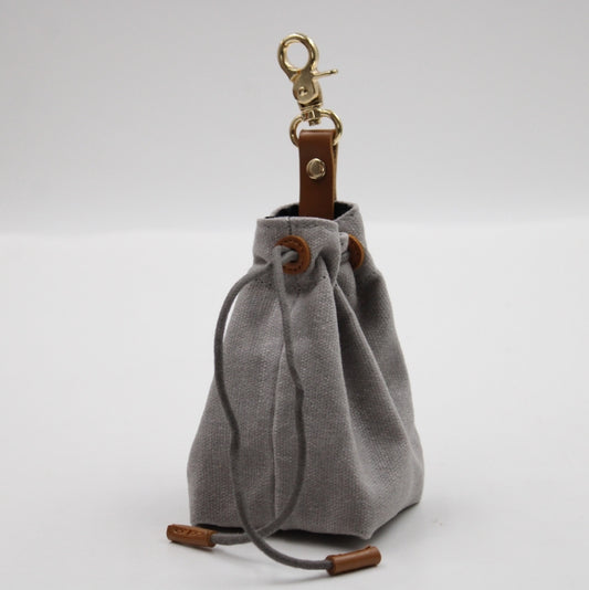 Clip On Canvas Dog Treat Pouch | Grey