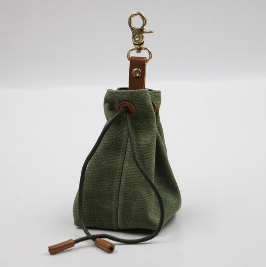 Clip On Canvas Dog Treat Pouch | Dark Green