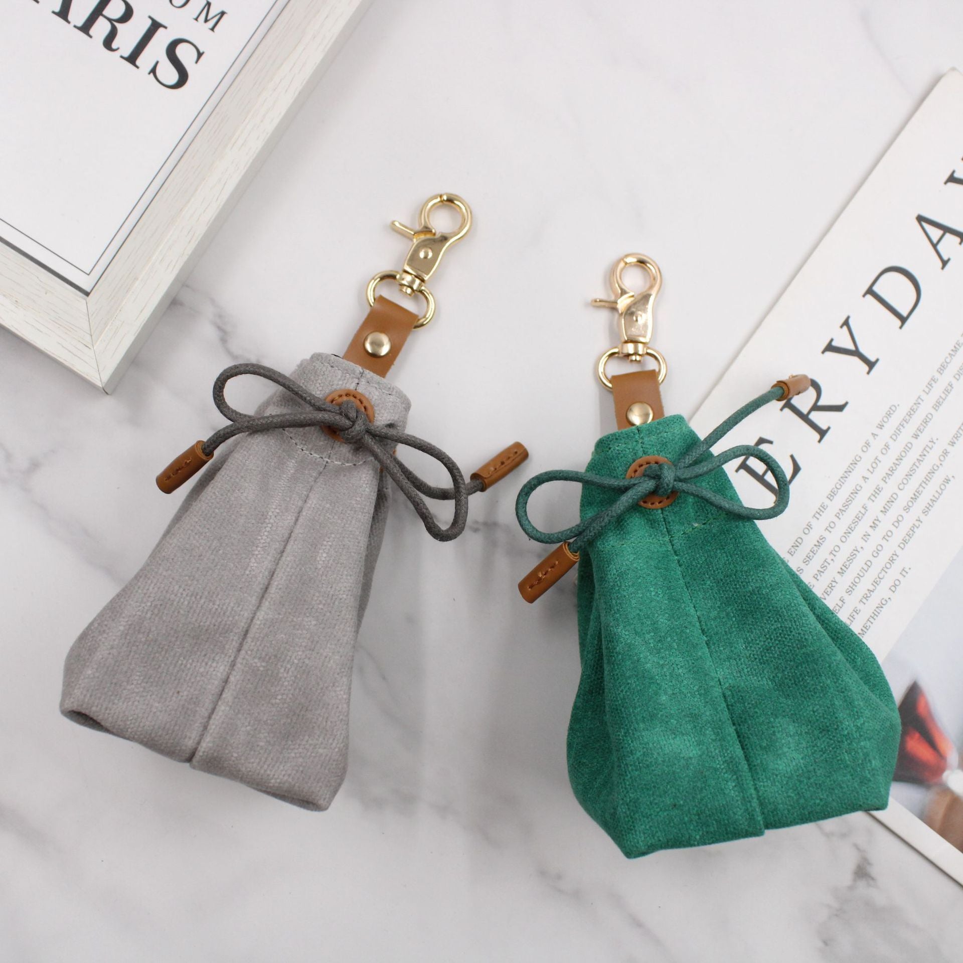 Clip On Canvas Dog Treat Pouch | Dark Green