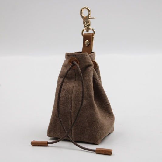 Clip On Canvas Dog Treat Pouch | Brown